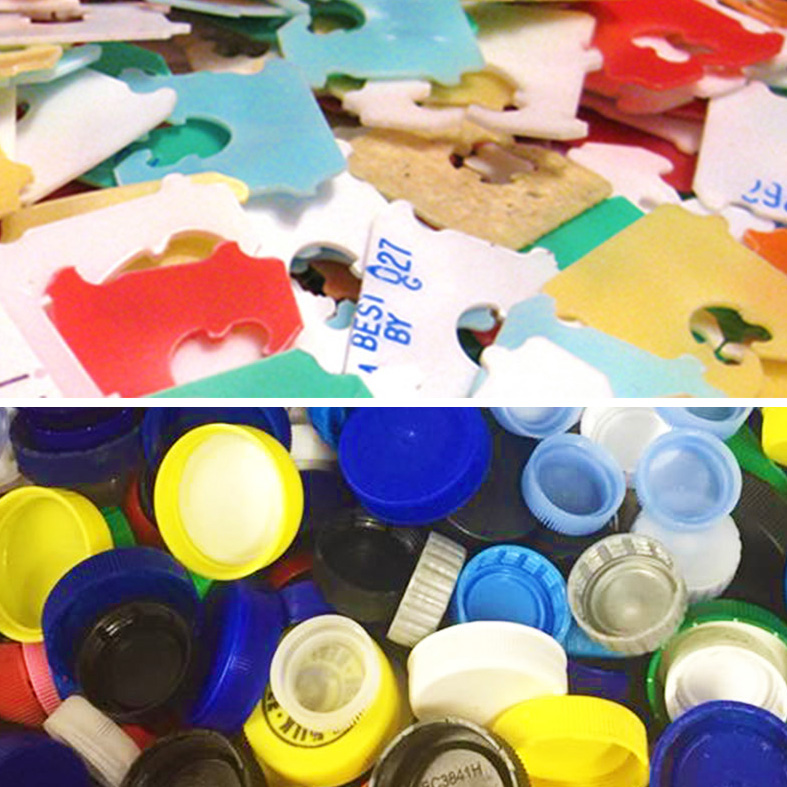 bread tags and bottle tops can be recycled with a little extra effort. 